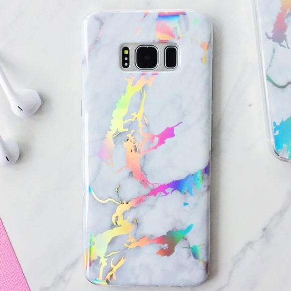 Accessories - Samsung White Holo Marble Case